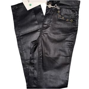 NAF NAF Women’s Stretch Jeans Size 34 Slim Black Shiny New With Tags